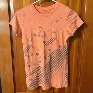 Volcom women's orange graphic t-shirt skater beach summer California